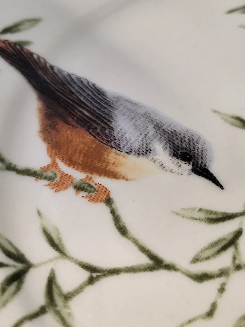 S/4 Vintage Farberware ARBOR LIFE Salad Plates Nuthatch/Bluebird